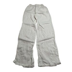 AEXAE Straight Linen Pants in White